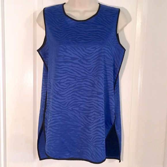 Vince Camuto Royal Blue With Black Trim Blouse - Picture 2 of 7